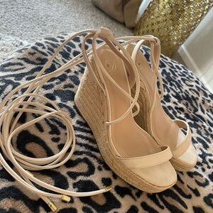 Lace up wedges